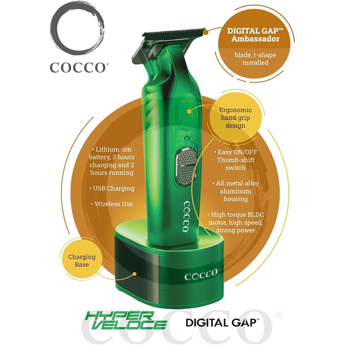 Cocco Veloce Pro Pearl White Trimmer - Tondeuse De Finition DIGITAL GAP. (LIVRAISON FIN AOUT)