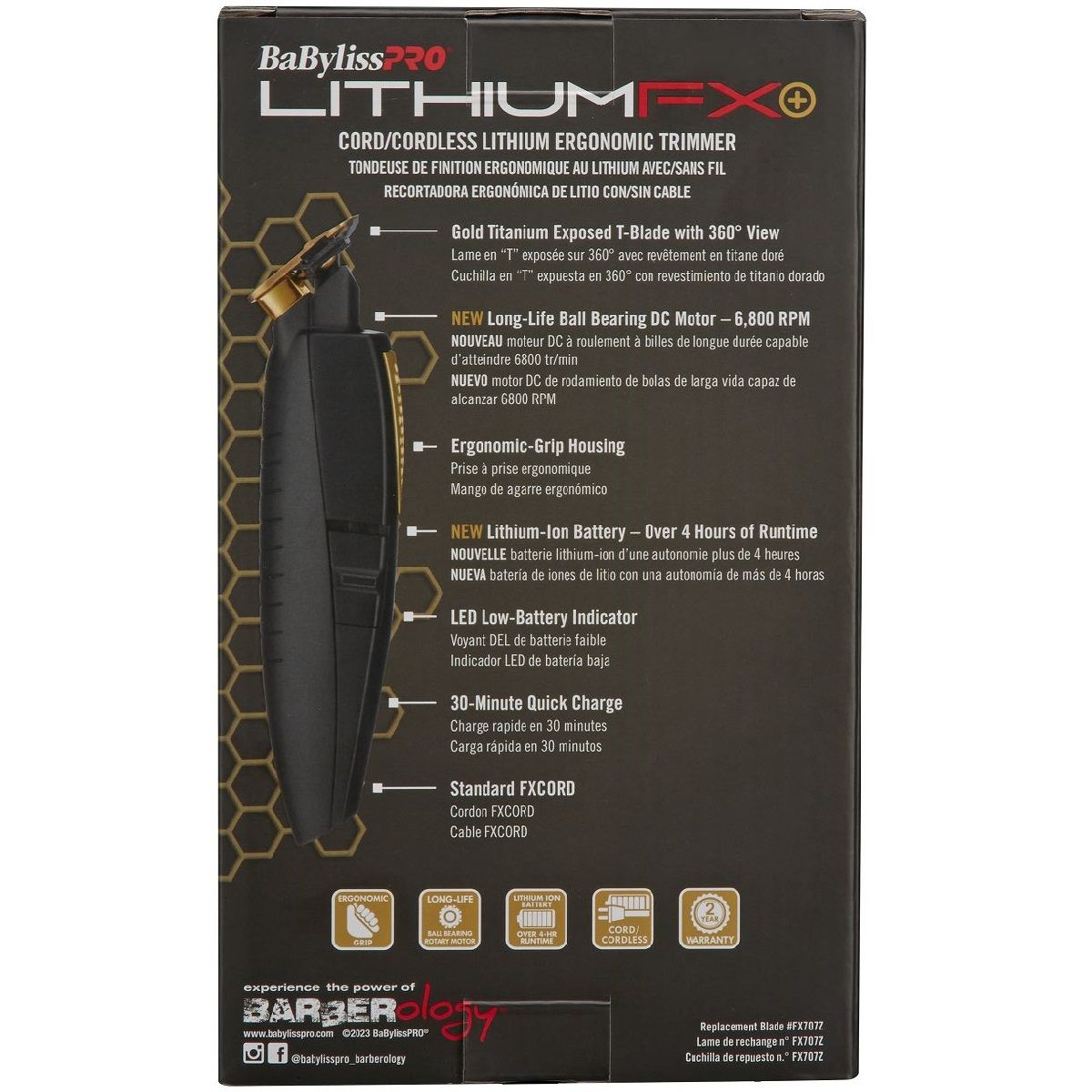 BaByliss Pro Lithium Ergonomic Trimmer FX773N (Dual Voltage) PROMO