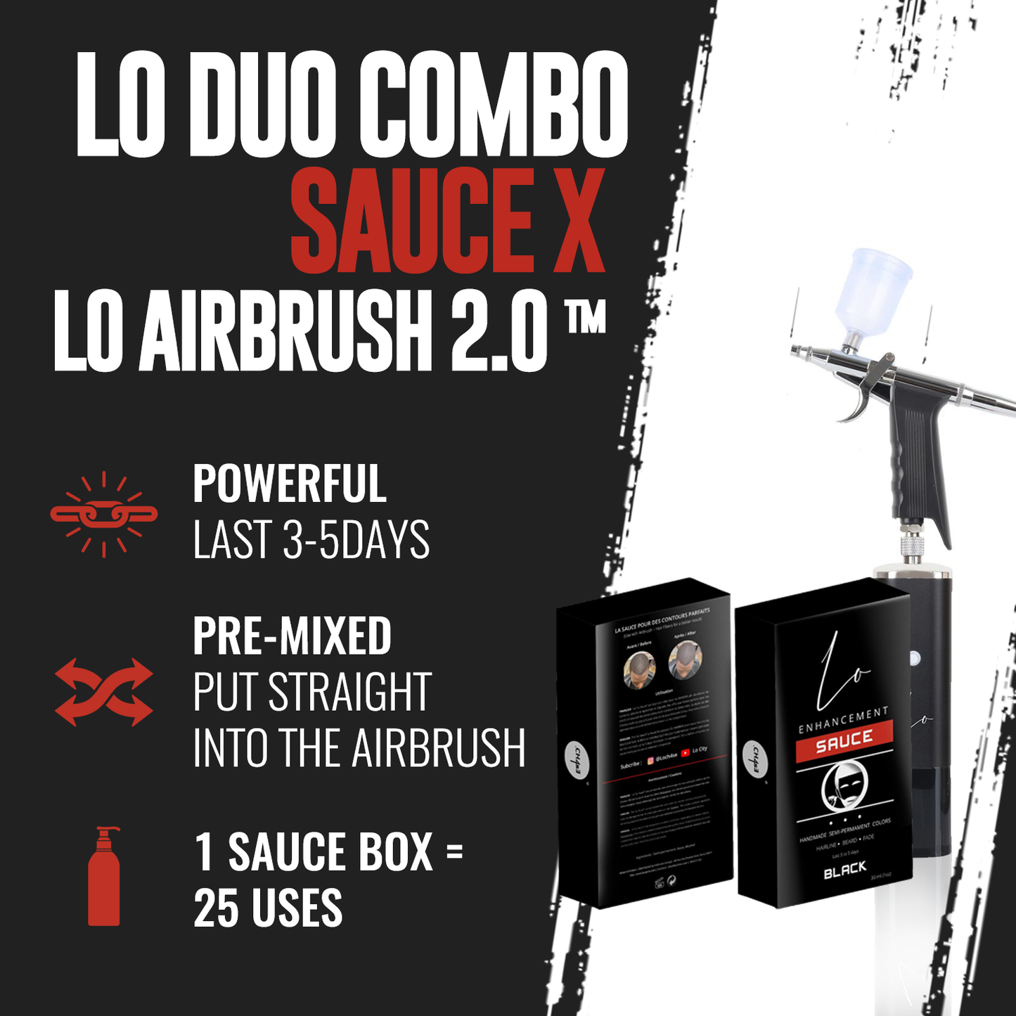 LO BEST BUNDLE (Lo™ Airbrush 3.0 + 5x Lo™ Sauce) + Liquid Razor + Lo Pencil FREE