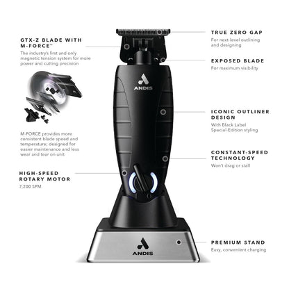 Andis Black Label GTX-EXO M-Force Special Edition Cordless Trimmer - Tondeuse de Finition