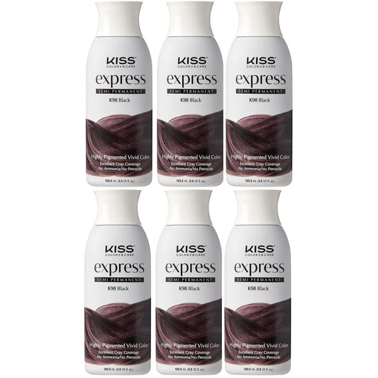 Kiss Express - Semi Permanent Hair Color BLACK (Noir) LOT de 6